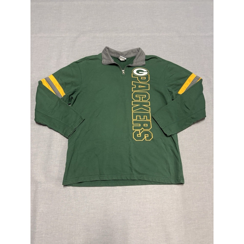 Green Bay Packers NFL Team Apparel Quarter Zip Pullover Sweatshirt Men's Large